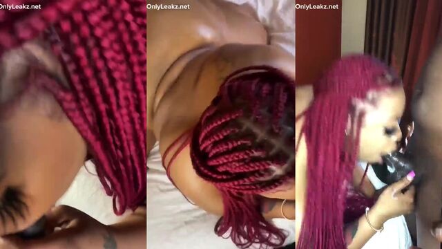 A thick lightskin girl with a fat ass bounces on big black cocks