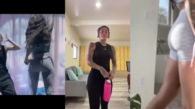 Kehlani twerks on the pole with her big booty in thigh highs