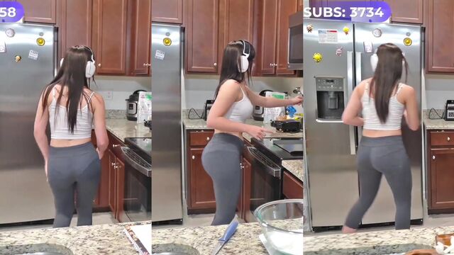 Catch the white Latina streamer in action, descuido and all