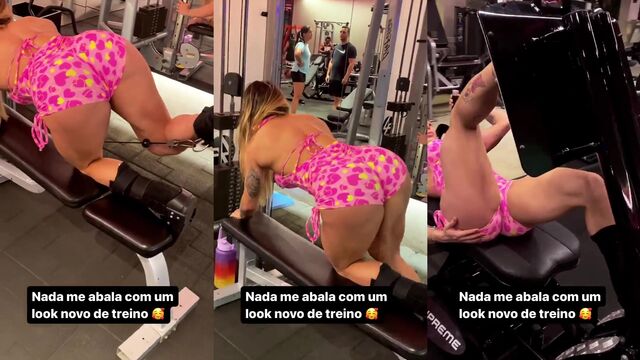 Hot Brazilian girl from gym showed her bukkake skills in academia