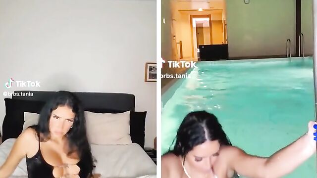 Busty Latina Tania BrbS shows off her huge boobs and sexy round ass