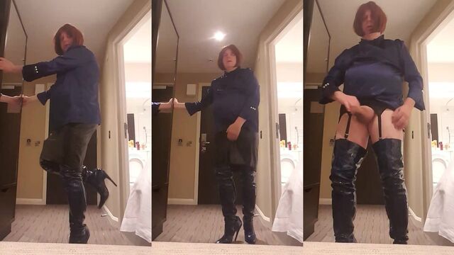 A sissy guy got fucked hard by his boyfriend in a black dress
