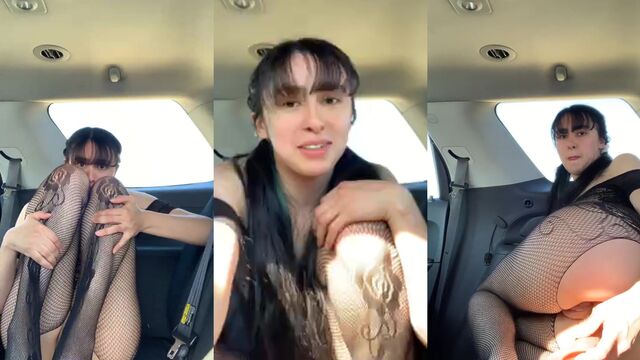 A guy fucks his girlfriend on the city streets and squares in an IG live