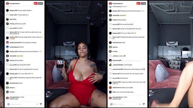 Ebony beauty shows off her fat ass on IG Live