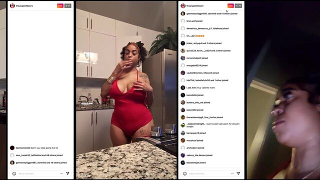 Ebony IG model shows off her perfect ass for you during a live stream