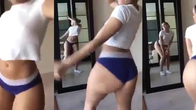 Twerking with a small ass on the bed is not enough