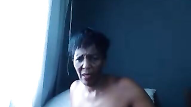 Naughty MILF with amazing huge natural saggy tits gets what she wants