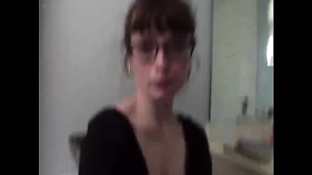 A naughty waitress talks to the camera while she's orgasming - POV