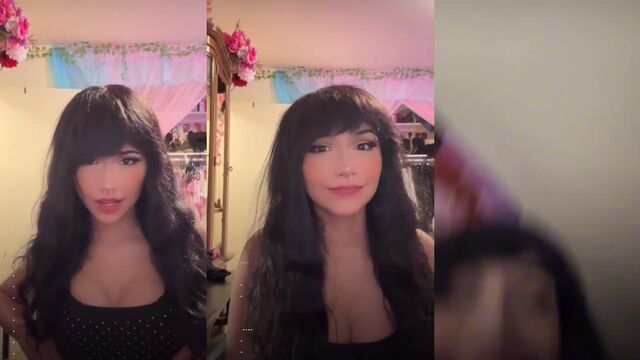 Bra-clad emo girl exposes her pierced tits on Instagram Live