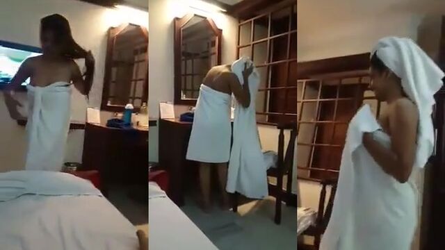 A big and fat Indian boobs girl got her pussy shaved in the bedroom