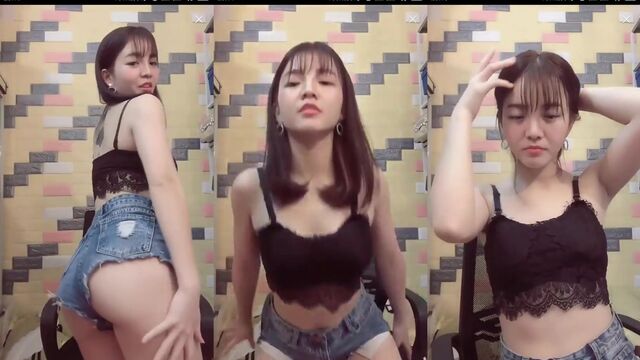 Hot Asian girl twerks and spreads her sexy legs