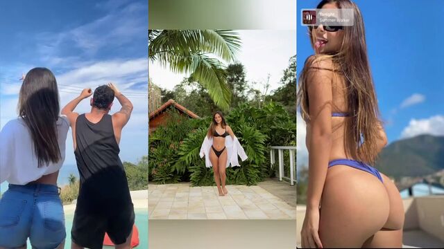 Hot slut performs twerking moves, banned from TikTok and Instagram