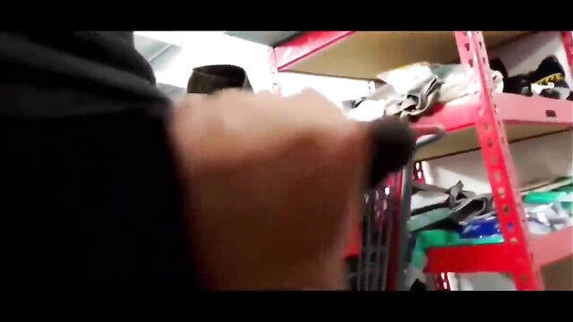 Ebony guy makes a big dick flash in public place