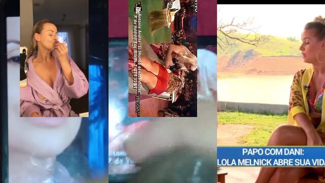 Hot blonde Lola Melnick gets fucked on TV by two guys