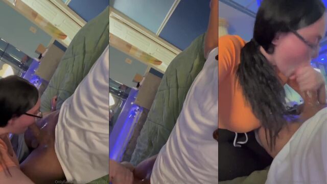 Backshots of the slutty PAWG getting her throat goat