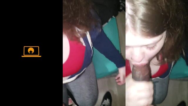 A fat woman fucks with a young man with big tits