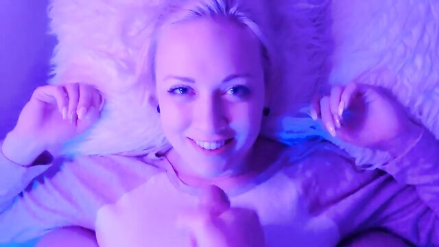 A blowjob with a cum shot and facial for the big tits girl