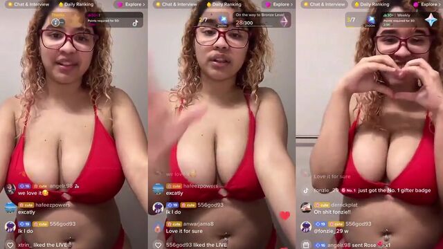 Busty Babe Bounces Big Tits on a Huge Cock, a Popular Tiktok Trend
