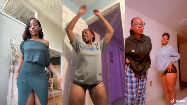 Ebony babe in ski mask twerking fat ass with amazing body