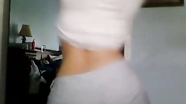 A cute girl is dancing sexy and hot twerk