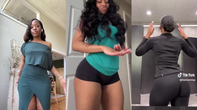 Ebony babe in ski mask twerking her fat ass