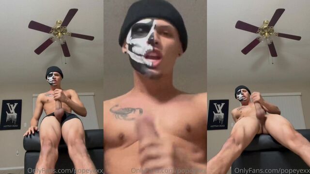 A sexy Latino guy shows his huge dick in a solo video