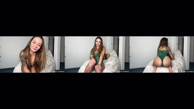 Babe from Babes channel rides a big cock and showcases her ass in lingerie