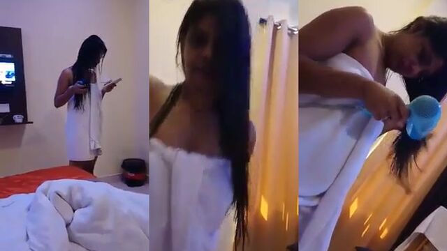 Busty Indian babe gets her shaved pussy fucked by a horny fellow