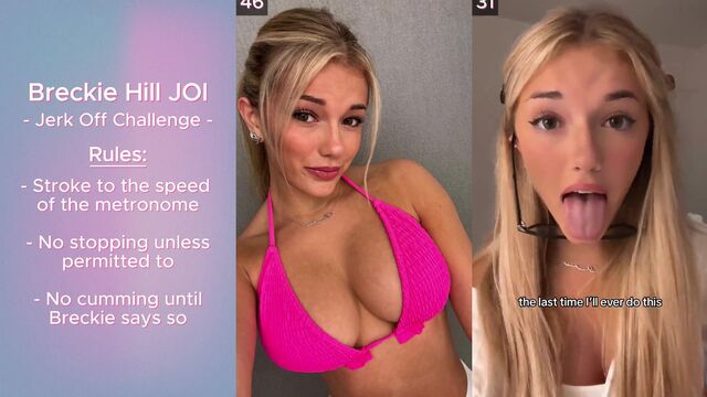 A busty blonde teen moans with big tits in an uncensored JOI video