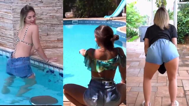 A super famous girl showing her huge ass in action