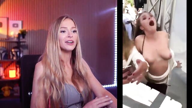 A naughty girl is teasing her OnlyFans subscribers with a sexy show
