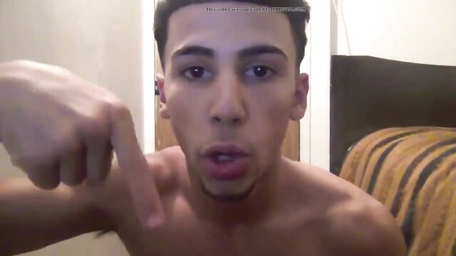 Fit Arab boy exhibitionist action with handsfree cock twitching
