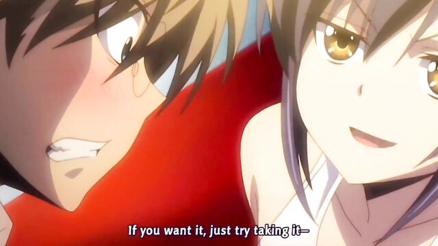 Hot ecchi anime bath scene with okusama and kiss