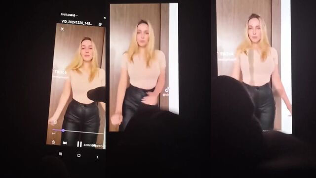 Hot Canadian gringa Kim Migneault gets her boobs covered with cum