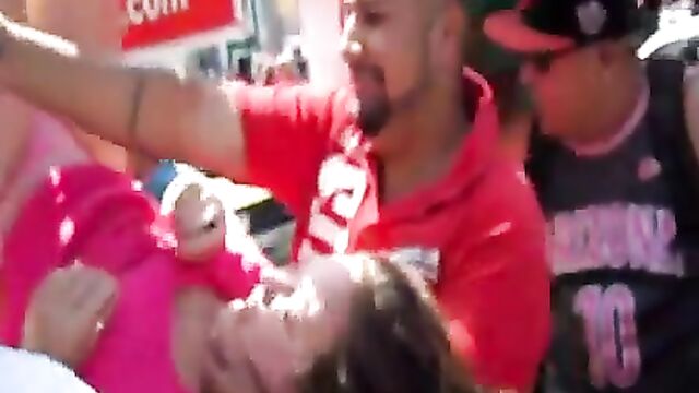 Girl makes a bold public move during spring break and gets wet in the process