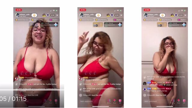 A sexy VJ performs live on BigO with her perky tits
