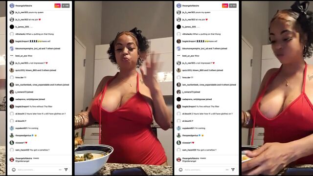Ebony beauty shows off her perfect ass on IG Live