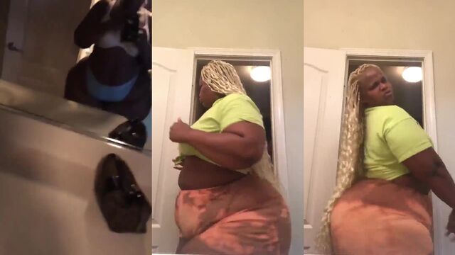 Ebony SSBBW enjoys getting her huge ass worshipped
