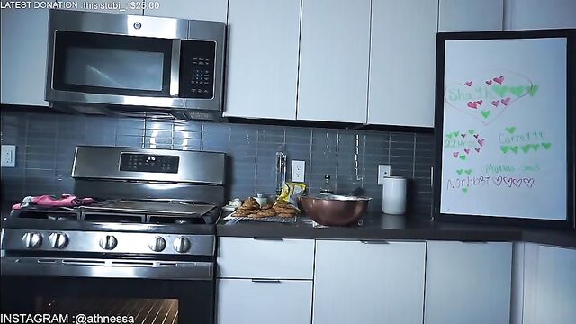 Softcore streamer Athnessa cooks up some hot ass action in the kitchen