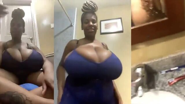 Lactating ebony tits with a titty bounce