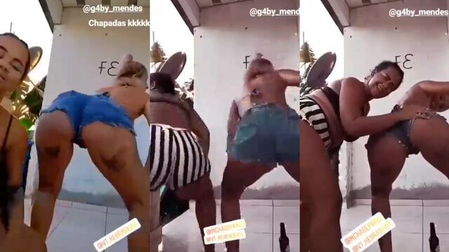 Colombian babes Gaby and Marcia show their ass dance