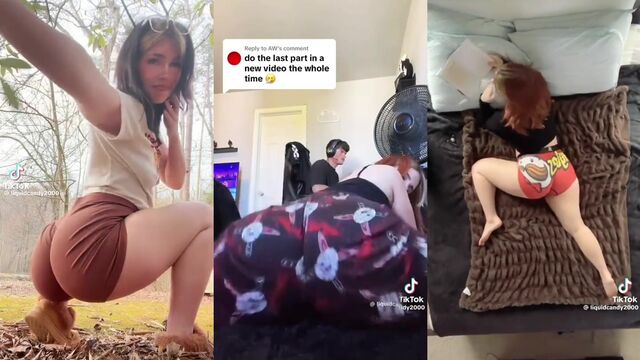 Jiggly PAWG ass twerks after licking liquid candy from a dildo