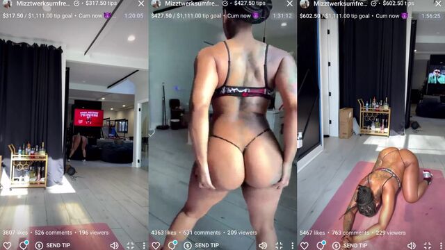 Babe twerking in dera with nothing under ass clapping, just like in the hottest videos!