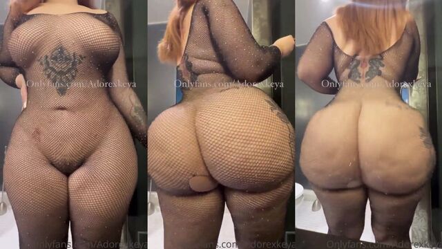 Lightskin ebony beauty shows off her twerking and ass clapping skills with oil