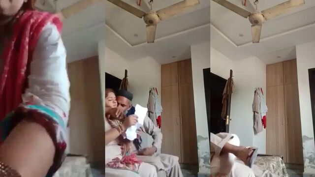 Sahar licks the balls of her boyfriend in a sensual pose