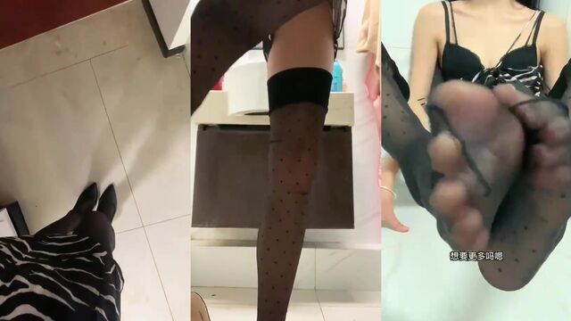 I worship my sexy Asian feet in stunning stockings