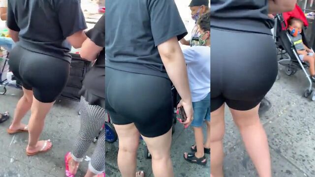 Busty yoga instructor shows off her big ass in leggings