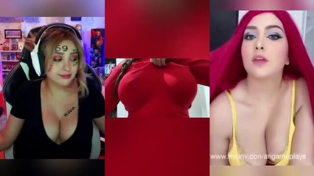 AriGameplays stream with big tits and a hot fuck session