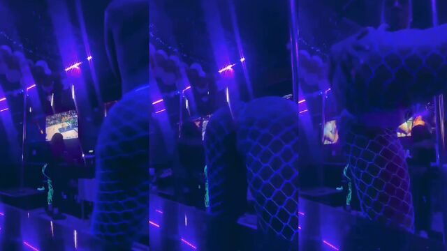 Curvy stripper twerks and shows juicy assets in dressing room
