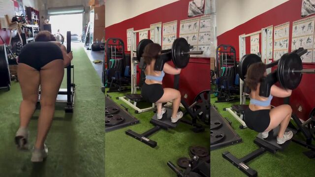 Juicy ebony BBW works out her amazing big booty